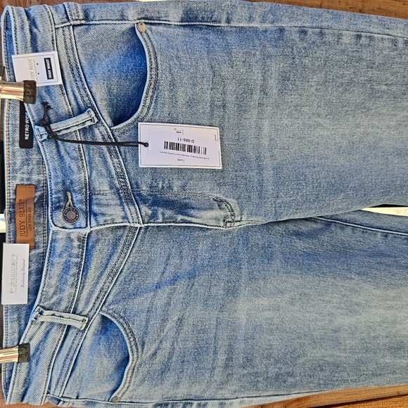 "JUDY BLUE" Blue Retro Wide Leg Jeans Sz 11/30 - Picture 2 of 6